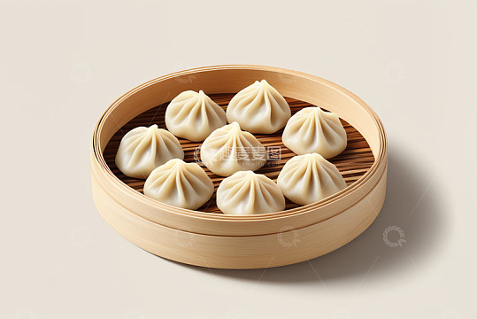 竹蒸笼里的小笼包
