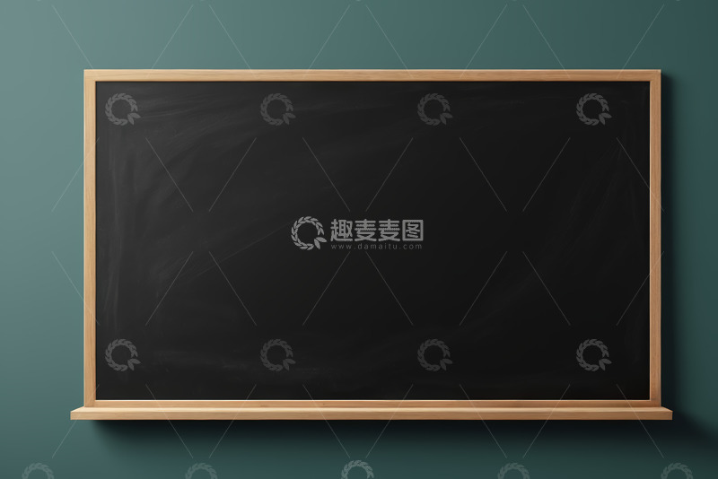 高清大图下载【趣麦麦图】木质边框空白黑板背景