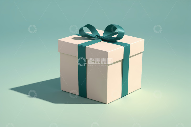 高清大图下载【趣麦麦图】-带丝带的浅色礼物盒