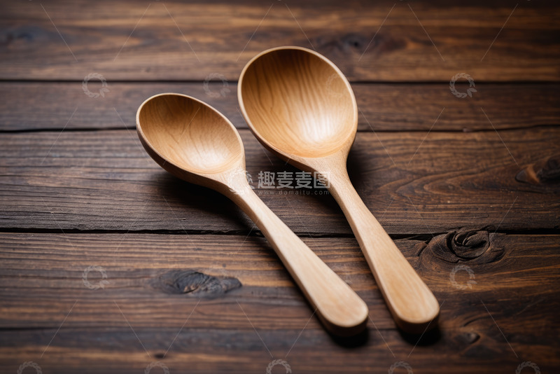 高清大图下载【趣麦麦图】木质背景上的两把木勺