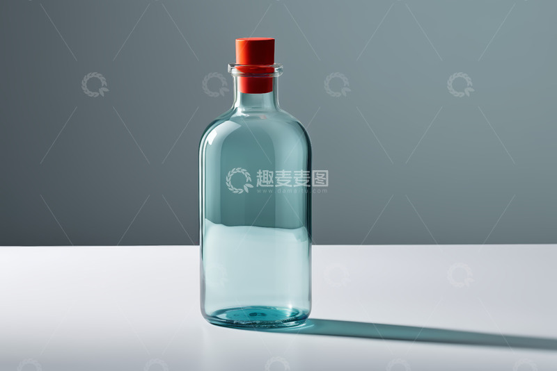 高清大图下载【趣麦麦图】红色瓶盖透明玻璃瓶素材