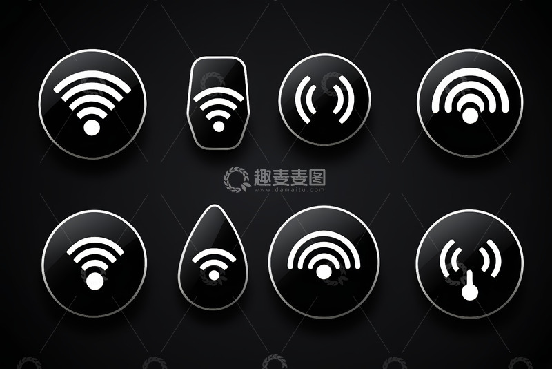 高清大图下载【趣麦麦图】多种样式无线网络图标集合