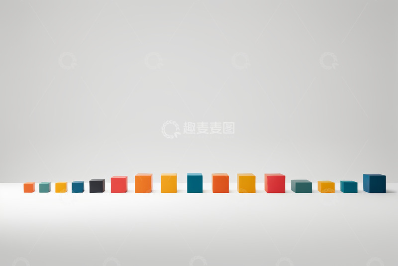 高清大图下载【趣麦麦图】彩色立方体排列展示
