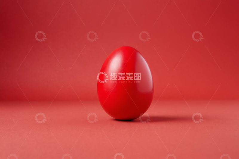 高清大图下载【趣麦麦图】红色背景上的鸡蛋素材