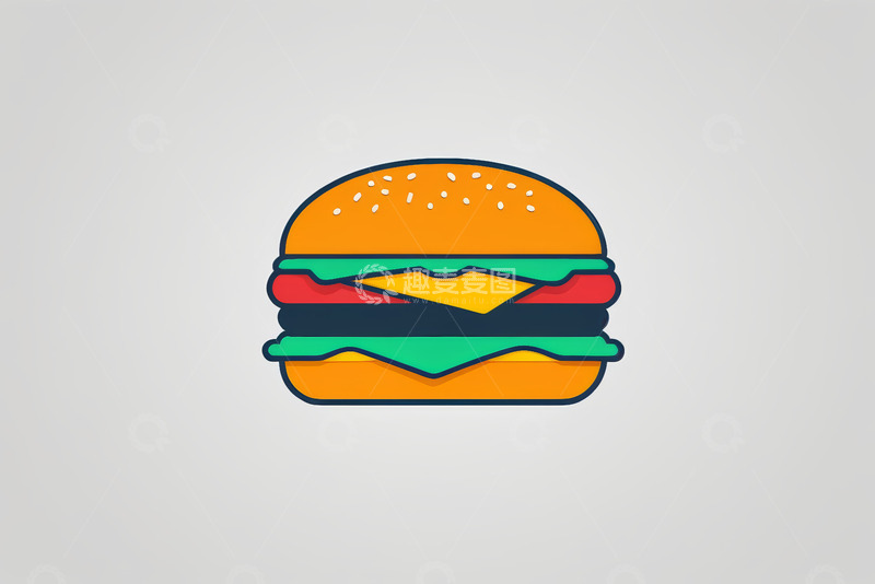 高清大图下载【趣麦麦图】卡通风格汉堡插画