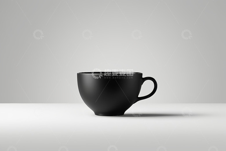 黑色马克杯静物展示