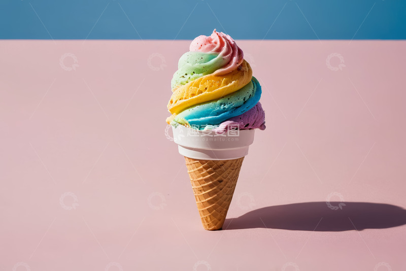 高清大图下载【趣麦麦图】彩色冰淇淋甜筒静物拍摄