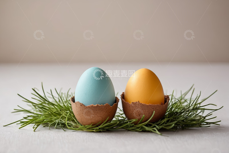 高清大图下载【趣麦麦图】复活节彩蛋装饰静物
