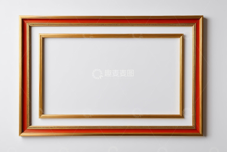 金色红色装饰画框架素材