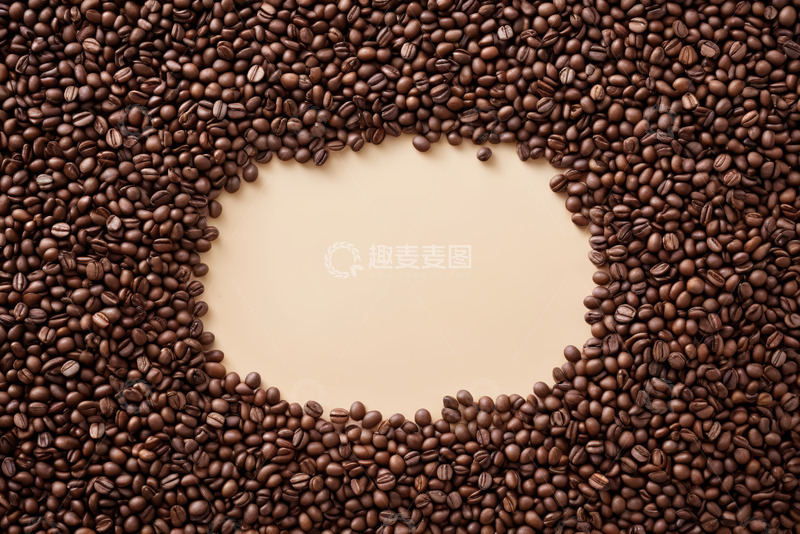高清大图下载【趣麦麦图】咖啡豆围成的空白区域