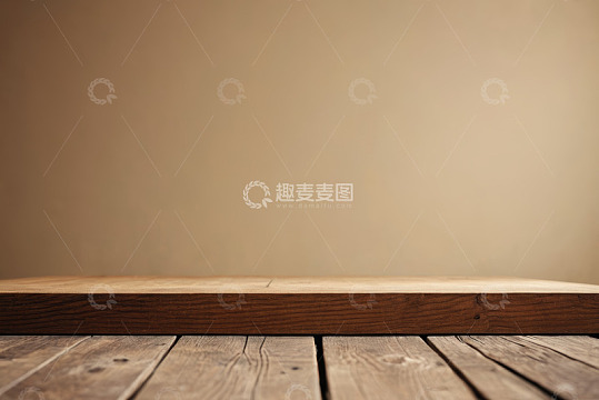木质桌面与浅棕色背景素材
