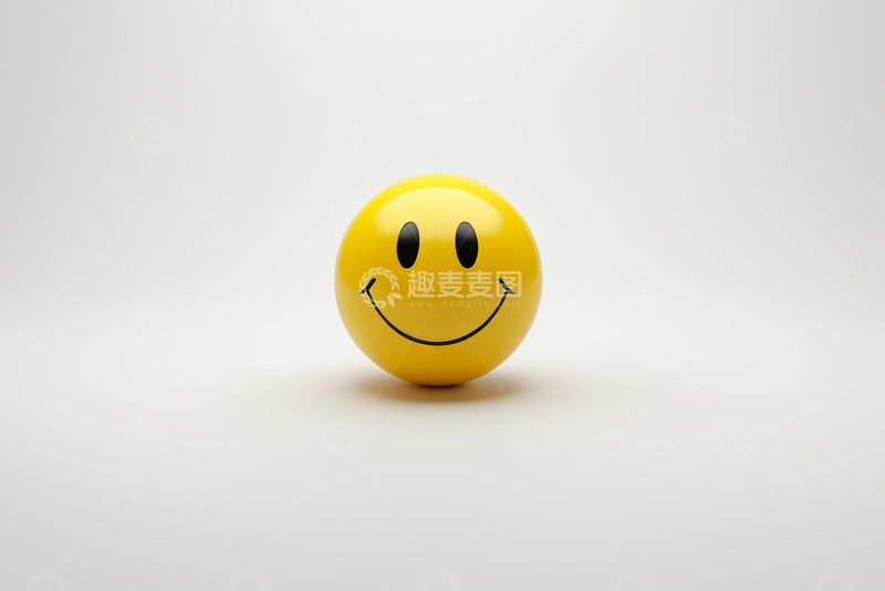 高清大图下载【趣麦麦图】黄色微笑表情圆球特写