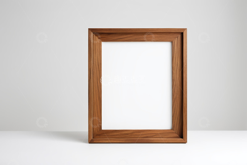 高清大图下载【趣麦麦图】木质相框白色背景展示