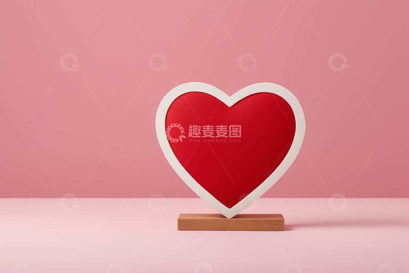 高清大图下载【趣麦麦图】红色心形摆件静物特写