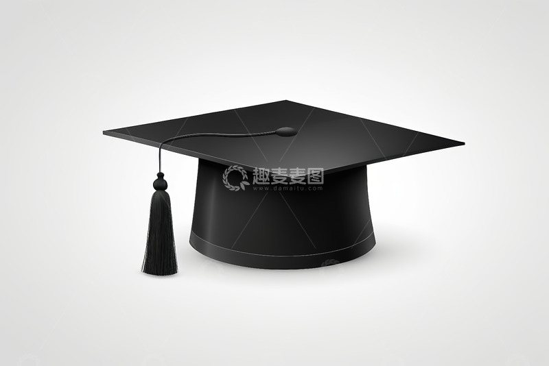 高清大图下载【趣麦麦图】黑色学士帽毕业元素素材