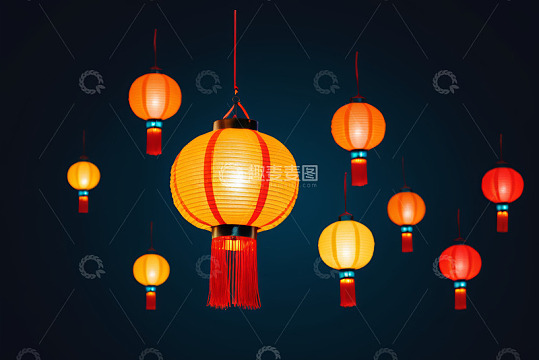 悬挂的中式灯笼