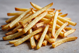 堆叠的油炸薯条美食素材