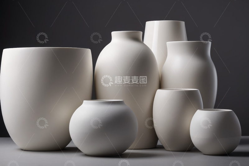 高清大图下载【趣麦麦图】白色陶瓷花瓶静物素材