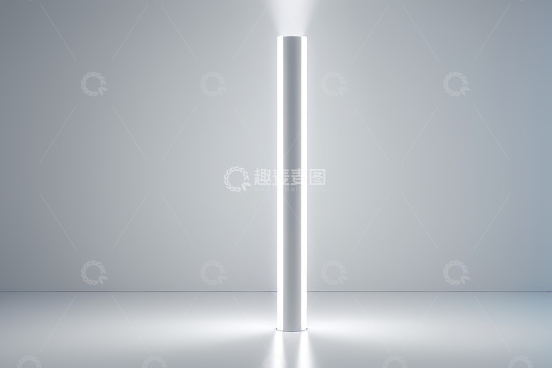 高清大图下载【趣麦麦图】白色发光立柱简约场景