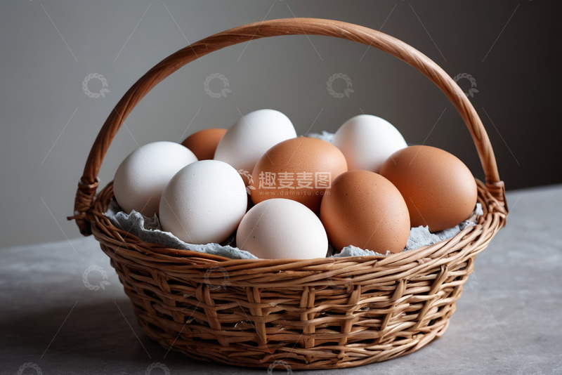高清大图下载【趣麦麦图】篮子里的鸡蛋特写