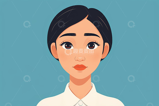 卡通风格女性人物肖像