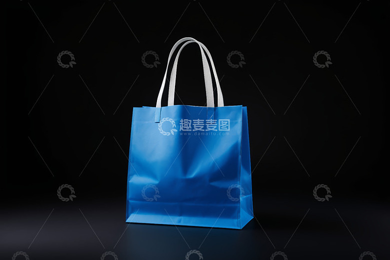蓝色手提袋静物展示