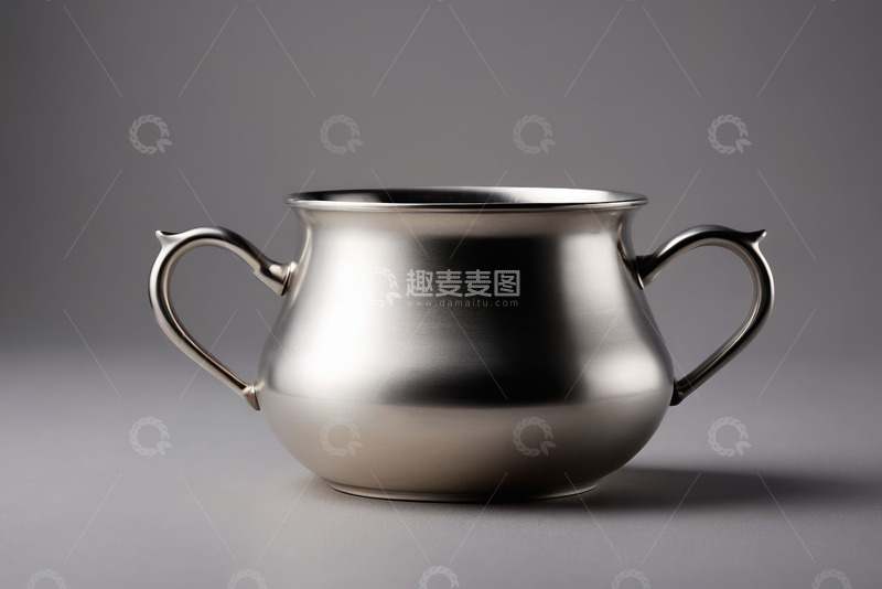 高清大图下载【趣麦麦图】双柄金属容器特写