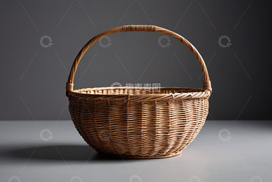 高清大图下载【趣麦麦图】手工编织柳条篮子静物