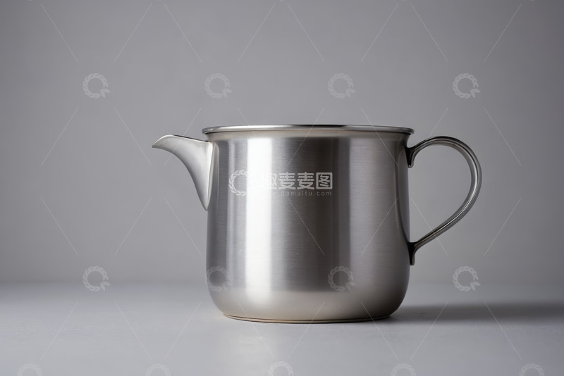 高清大图下载【趣麦麦图】不锈钢奶壶静物特写