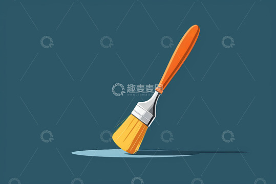 橙色油漆刷插画素材
