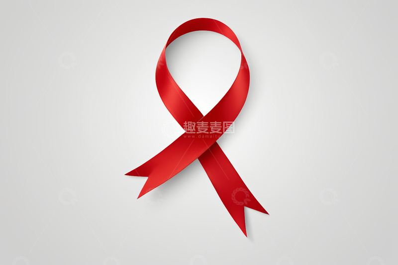 高清大图下载【趣麦麦图】红色丝带艾滋病防治象征物