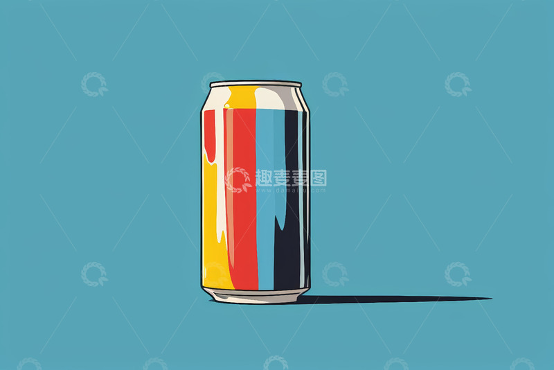 高清大图下载【趣麦麦图】彩色饮料罐头插画