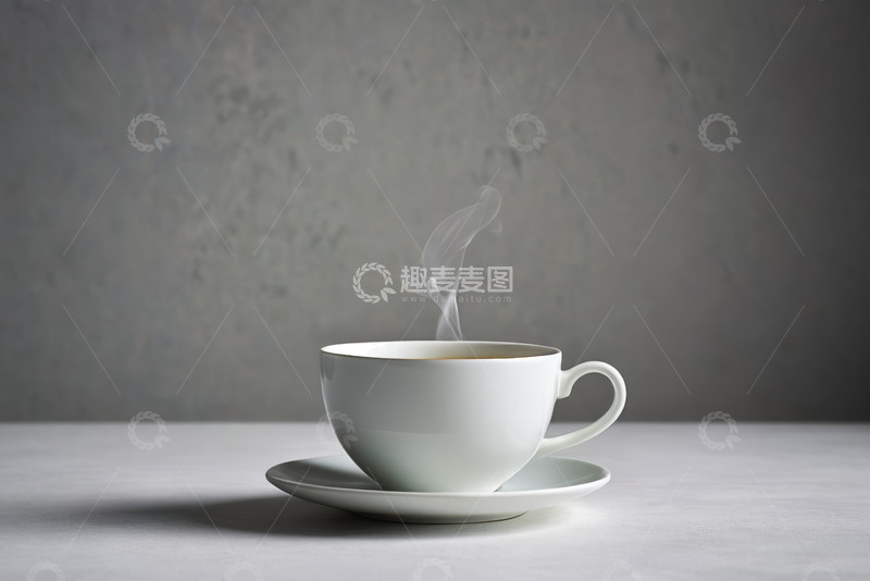 高清大图下载【趣麦麦图】白色咖啡杯与热气特写