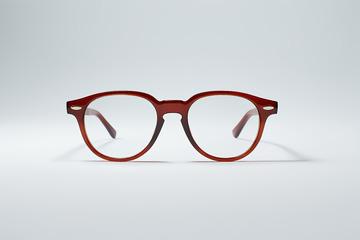 红色时尚眼镜产品特写