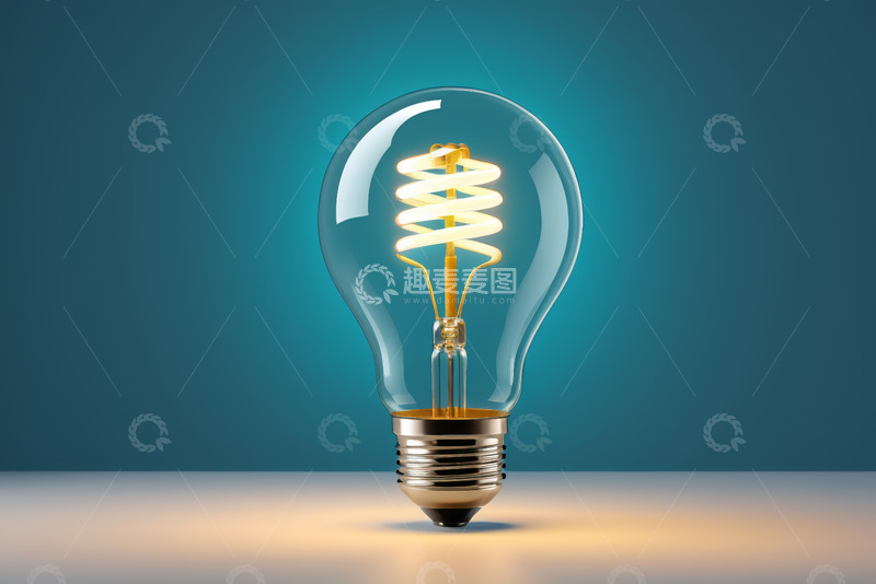 高清大图下载【趣麦麦图】-发光灯泡特写素材