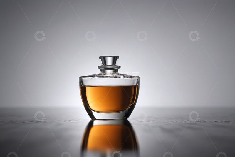 高清大图下载【趣麦麦图】透明玻璃瓶中的棕色液体