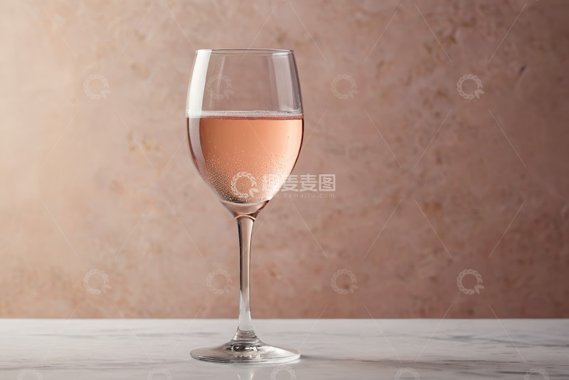 高清大图下载【趣麦麦图】装在玻璃杯中的粉色葡萄酒