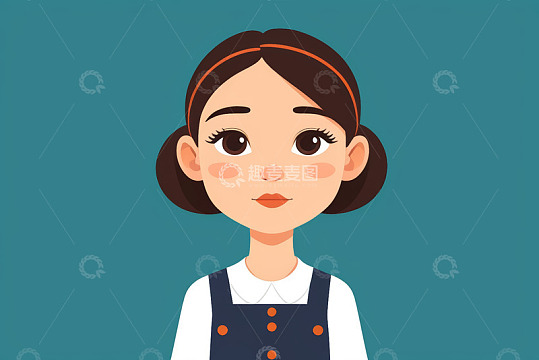 卡通风格女性肖像