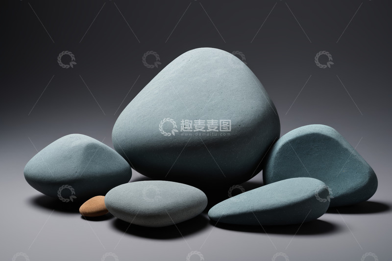 高清大图下载【趣麦麦图】灰色鹅卵石静物素材