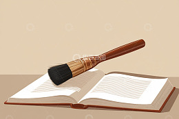 书本上的刷子插画素材