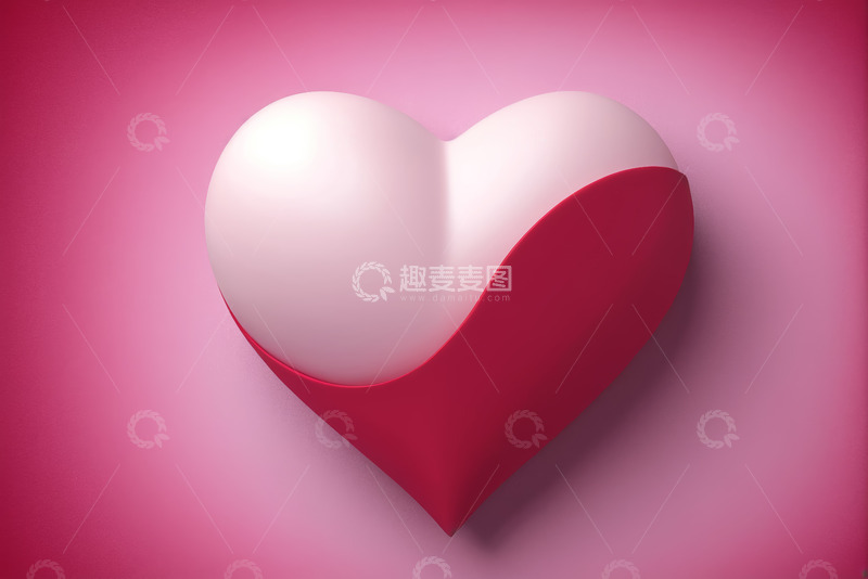 高清大图下载【趣麦麦图】-红白相间心形图案素材
