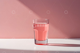 粉色液体玻璃杯静物