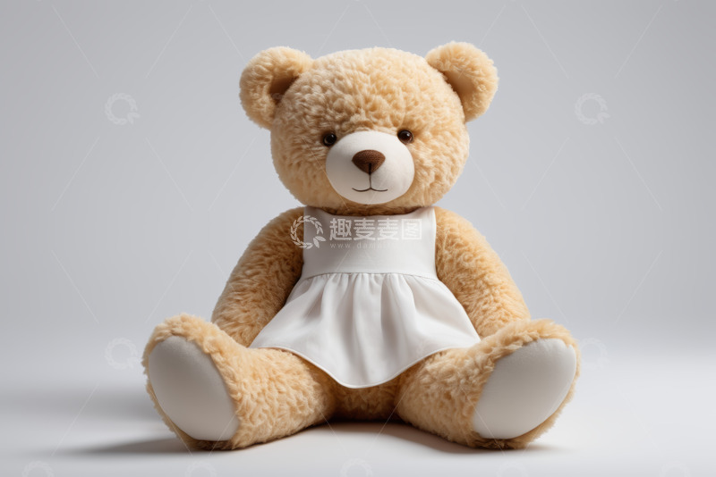 高清大图下载【趣麦麦图】穿裙子的毛绒泰迪熊玩具