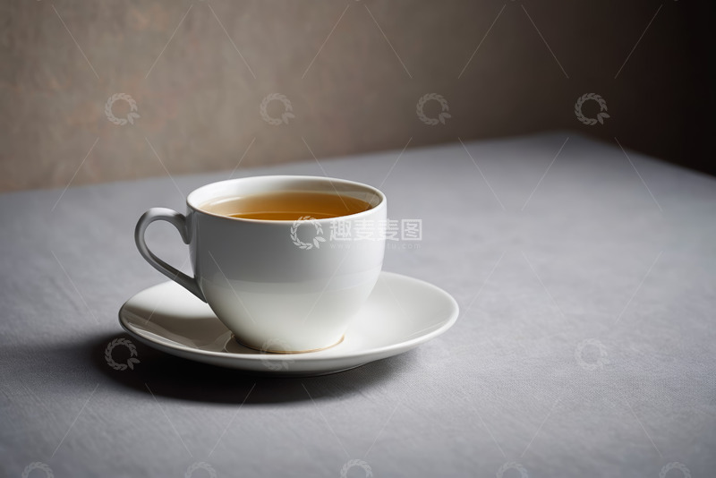 高清大图下载【趣麦麦图】白色杯碟中的黄色饮料