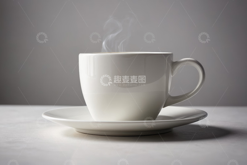 高清大图下载【趣麦麦图】白色马克杯与升腾蒸汽特写