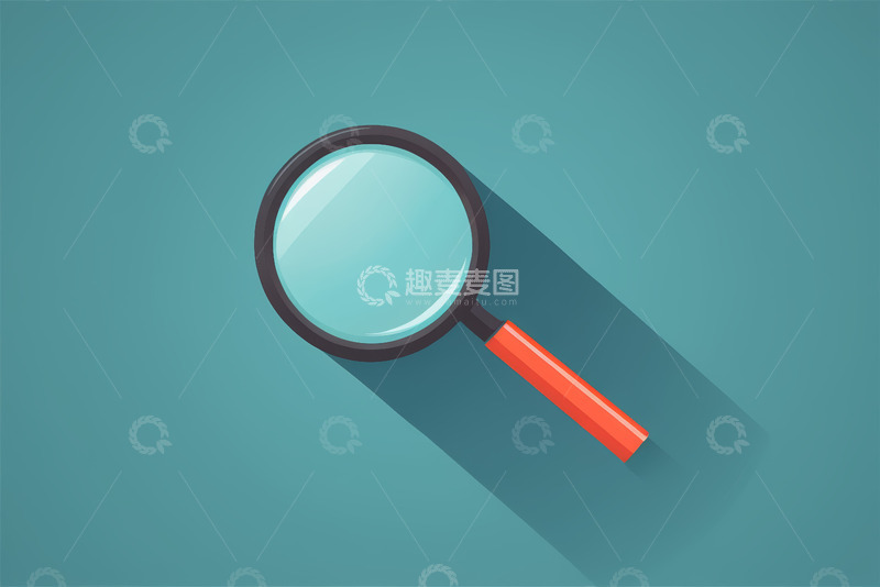 高清大图下载【趣麦麦图】蓝色背景放大镜图标