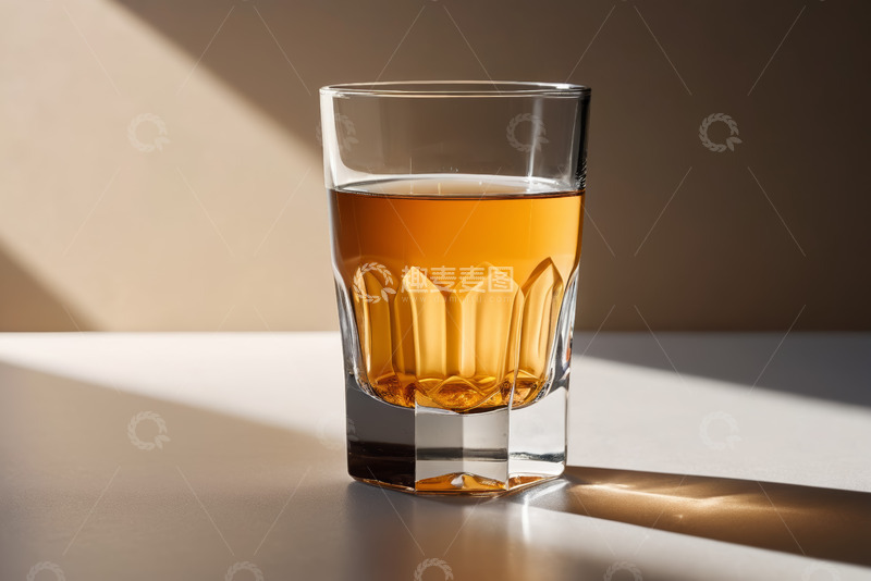 高清大图下载【趣麦麦图】玻璃杯中的棕色液体