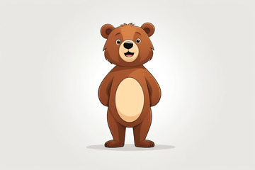 站立的卡通棕熊形象