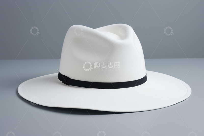 高清大图下载【趣麦麦图】白色时尚帽子静物