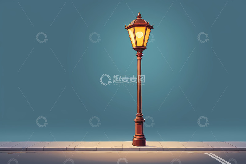 高清大图下载【趣麦麦图】复古街灯特写